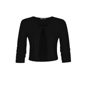 NEW DOLCEZZA basic essential front tie cardigan in black